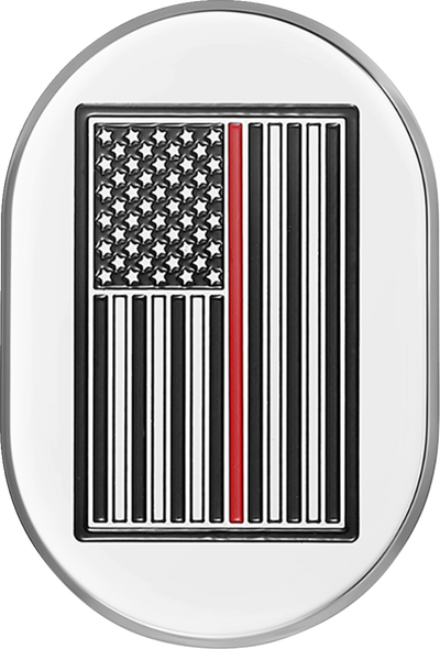 FIGURATI DESIGNS Antenna Cover - Right Rear Fender - Red Line American Flag - Chrome/Enameling FD75-AC-SS-RT