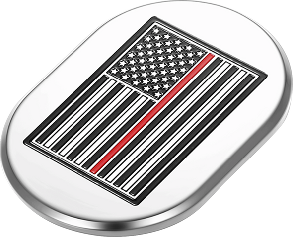 FIGURATI DESIGNS Antenna Cover - Right Rear Fender - Red Line American Flag - Chrome/Enameling FD75-AC-SS-RT