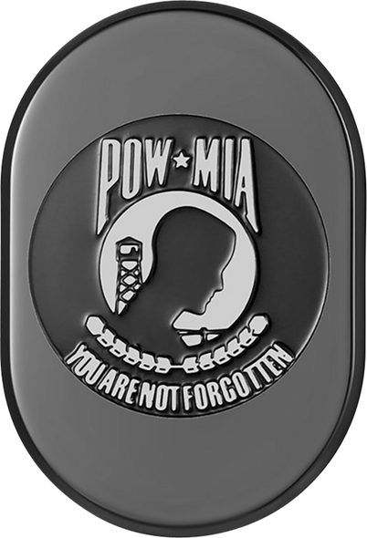 FIGURATI DESIGNS Antenna Cover - Right Rear Fender - POW-MIA - Black/Enameling FD55-AC-BLK-RT