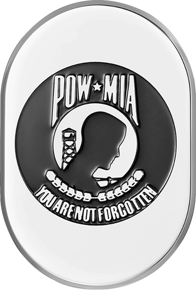 FIGURATI DESIGNS Antenna Cover - Right Rear Fender - POW-MIA -Chrome/Enameling FD50-AC-SS-RT