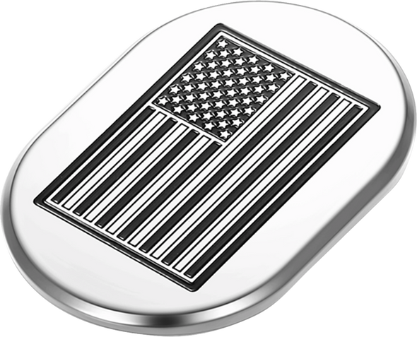 FIGURATI DESIGNS Antenna Cover - Right Rear Fender - Contrast Cut American Flag - Chrome/Enameling FD26-AC-SS-RT