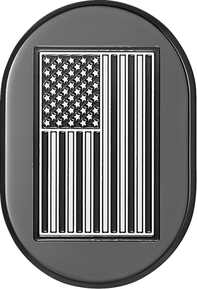 FIGURATI DESIGNS Antenna Cover - Right Rear Fender - Contrast Cut American Flag - Black/Enameling FD26-AC-BLK-RT