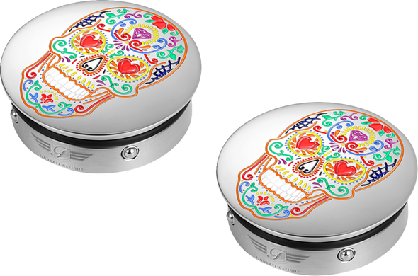 FIGURATI DESIGNS Docking Cover - Short - Stainless Steel - Sugar Skull FD30-DC-25-30-SS