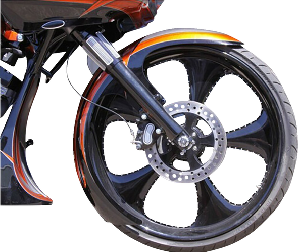 PAUL YAFFE BAGGER NATION DEI Front Fender - 21" Wheel - With Black Adapters DEI21-13E-B