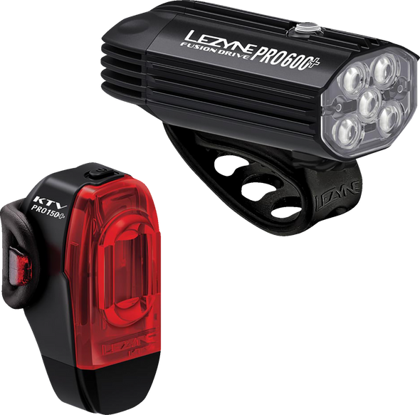 LEZYNE Fusion Drive Pro 600+ / KTV Drive Pro+ Lights - Front & Back - 600 lm / 150 lm 1-LED-39P-V137