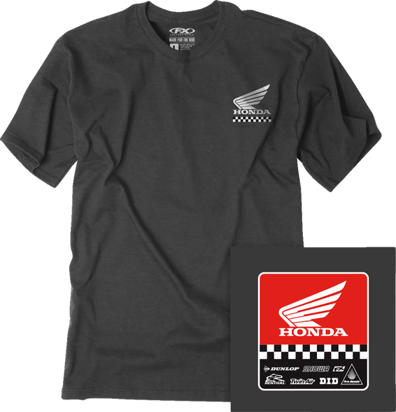 FACTORY EFFEX Honda Starting Line T-Shirt - Heather Charcoal - XL 27-87306