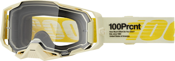 100% Armega Goggle - Barley - Clear 50004-00026