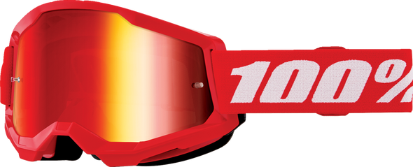 100% Strata 2 Junior Goggle - Red - Red Mirror 50032-00012
