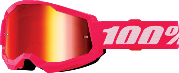 100% Strata 2 Junior Goggle - Pink - Red Mirror 50032-00011