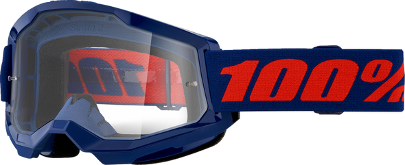 100% Strata 2 Goggle - Navy - Clear 50027-00021