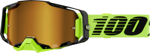 100% Armega Goggle - Neon Yellow - Gold Mirror 50005-00032