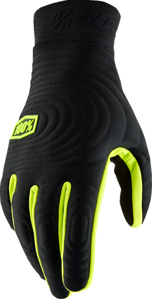 100% Brisker Xtreme Gloves - Black/Fluo Yellow - Large 10030-00003