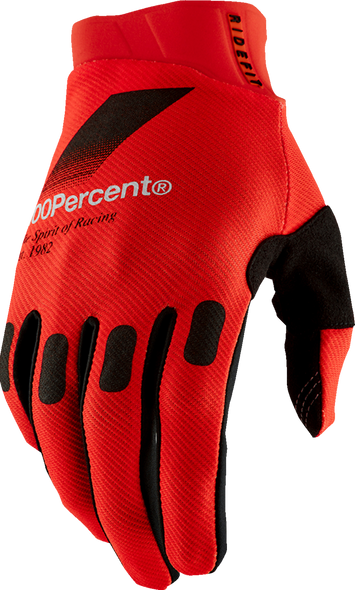 100% Ridefit Gloves - Red - Medium 10010-00056
