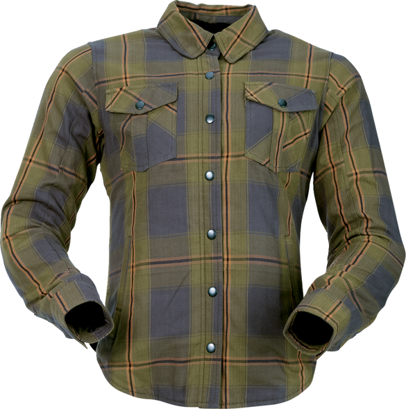 Z1R Women's Flannel Shirt - Olive - 3W 3041-0691