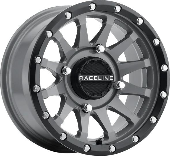 RACELINE WHEELS Wheel - Trophy - Simulated Beadlock - Front/Rear - Stealth Gray - 15x6 - 4/156 - 5+1 (+40 mm) A95SG-56056+40