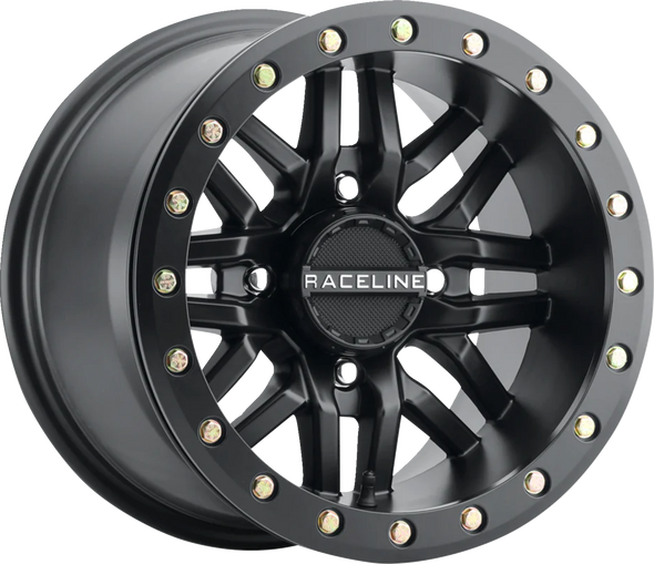 RACELINE WHEELS Wheel - Ryno - Beadlock - Front/Rear - Black/with Black Ring - 15x7 - 4/156 - 5+2 A91B-57056-52