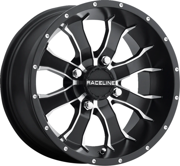 RACELINE WHEELS Wheel - Mamba - Front/Rear - Black/Machined - 14x7 - 4/156 - 4+3 A7747056-43