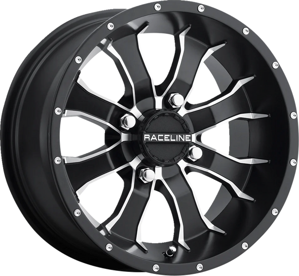 RACELINE WHEELS Wheel - Mamba - Front/Rear - Black/Machined - 12x7 - 4/110 - 5+2 A7727011-52