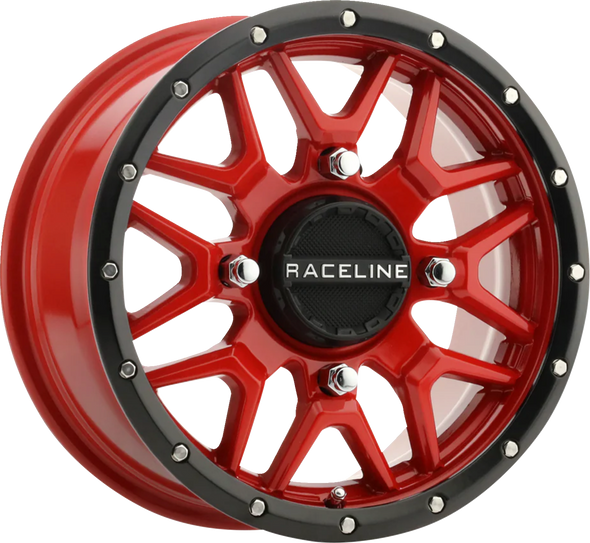 RACELINE WHEELS Wheel - Krank - Simulated Beadlock - Front/Rear - Red - 14x7 - 4/137 - 5+2 (+10 mm) A94R-47037+10