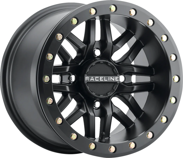 RACELINE WHEELS Wheel - Ryno - Beadlock - Front/Rear - Black/with Black Ring - 15x7 - 4/137 - 5+2 A91B-57037-52