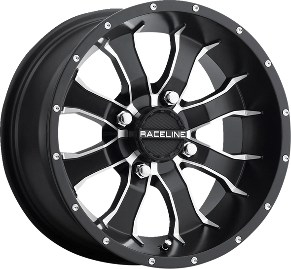 RACELINE WHEELS Wheel - Mamba - Front/Rear - Black/Machined - 14x7 - 4/137 - 5+2 (+10 mm) A7747037-T-52