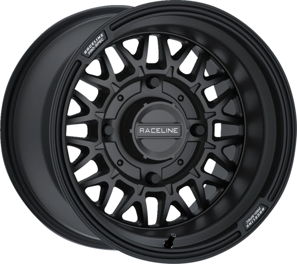 RACELINE WHEELS Wheel - Omega - Front/Rear - Black/Satin - 15x10 - 4/137 - 5+2 A13B-51037-00