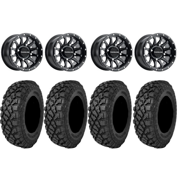 Raceline Trophy 14" UTV Wheels 28" Klever X/T Tires Polaris RZR XP 1000 / PRO XP