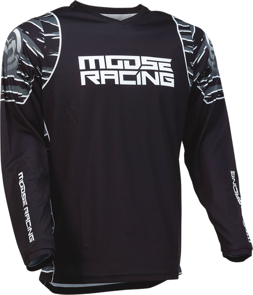 MOOSE RACING Qualifier Jersey - Black/White - Large 2910-6968