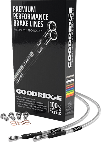 GOODRIDGE Brake Hose Kit - Rear - FLST/FXCW/FXS/All Softails '08-'13 HD0096-2RC-CL