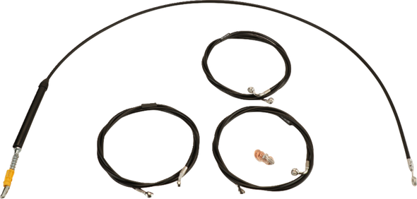 LA CHOPPERS Handlebar Cable/Brake Line Kit - 15" - 17" Ape Hanger Handlebars - Black Vinyl LA-8059KT-16B