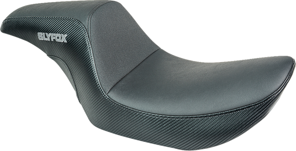 SLYFOX Drifter Seat - Gray Logo - Black Vinyl - Smooth - FXR '82-'00 SlyFox4681B