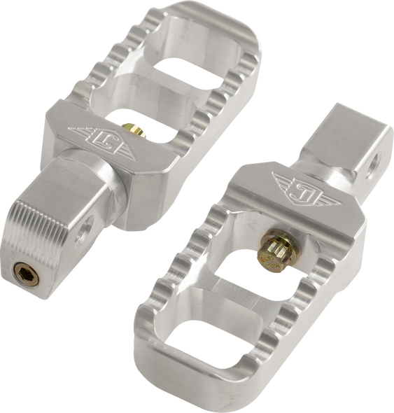 JOKER MACHINE Serrated Stubby Footpegs - Silver - Indian 08-642-8