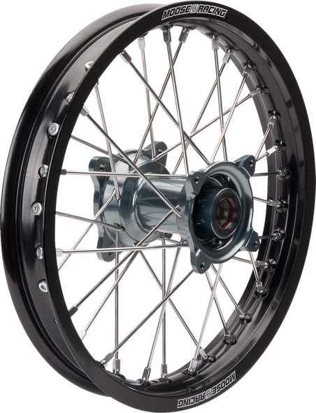 MOOSE RACING Wheel Assembly - SX-1 - Complete - Rear - Black Wheel/Gray Hub - 16x1.85 MR21-18516-BKGY