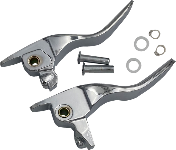 DRAG SPECIALTIES Lever Set - Short - Chrome H07-0595S