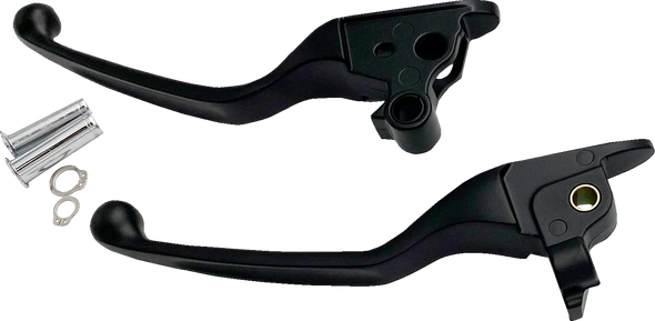 DRAG SPECIALTIES Lever Set - Narrow - Black H07-0585NMB