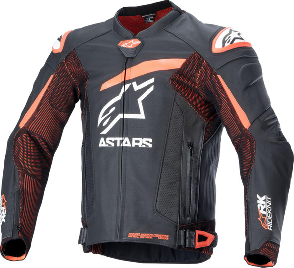  ALPINESTARS GP Plus R v4 Rideknit Leather Jacket - Black/Red Fluo/White - US 38 / EU 48 3100324-1321-48 