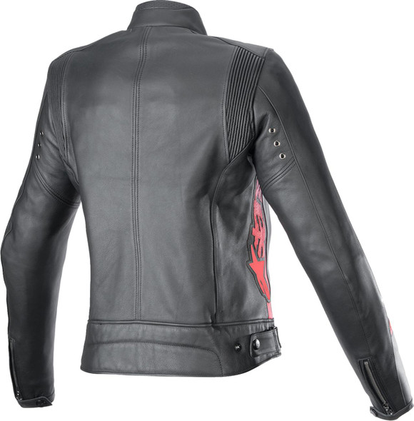  ALPINESTARS Stella Dyno Leather Jacket - Black/Haute Red - Small 3113924-1346-S 
