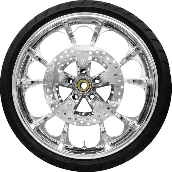  COASTAL MOTO Largo Front Wheel - Chrome (21") | Rotors (11.8") | Dunlop Tire (130/60B21) PKG-LGO213CH-ABST 