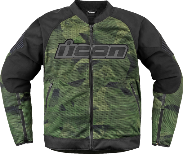 ICON Overlord3 Mesh* Camo Jacket - Green - Medium 2820-6706