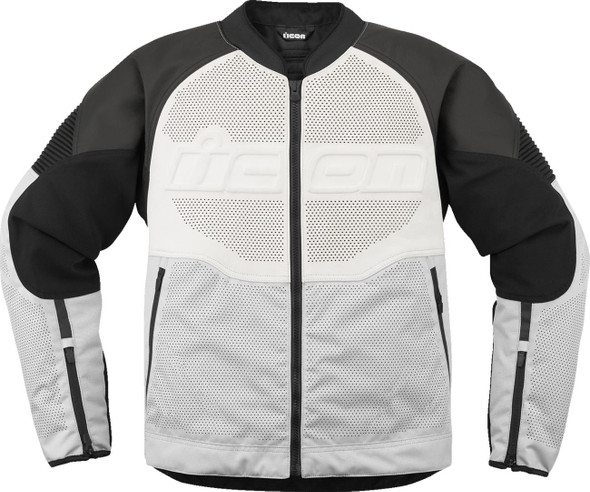  ICON Overlord3* Leather Jacket - White - Large 2810-4120 