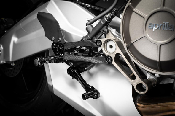  GILLES TOOLING FXR Rearset - Black - Aprilia FXR-A03-B 