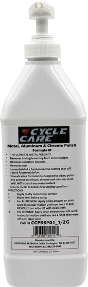  CYCLE CARE FORMULAS Formula M Aluminum/Chrome Polish - Bag in Box - 1/2 U.S. gal. CCF55P01_1/2G 