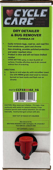  CYCLE CARE FORMULAS Formula 33 Detailer & Bug Remover - Bag in Box - 1 U.S. gal. CCF33BB02_1G 
