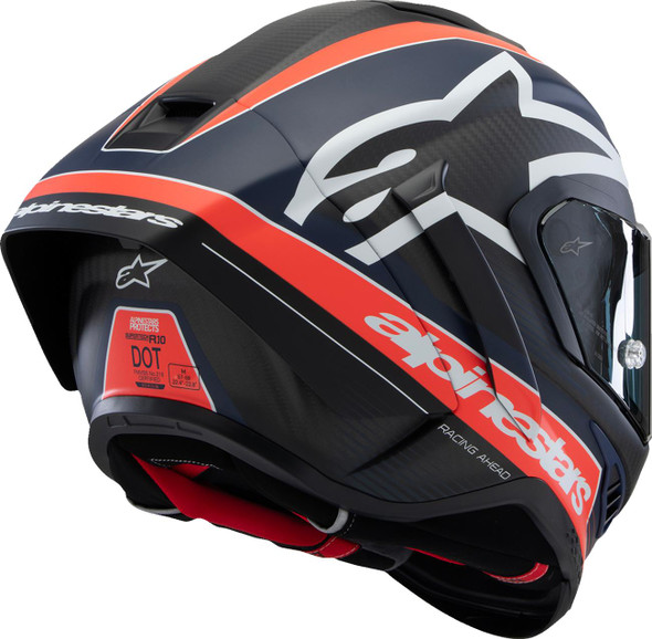  ALPINESTARS Supertech R10 Helmet - Team - Matte Black/Carbon Red Fluo/Blue - Small 8200224-1383-S 