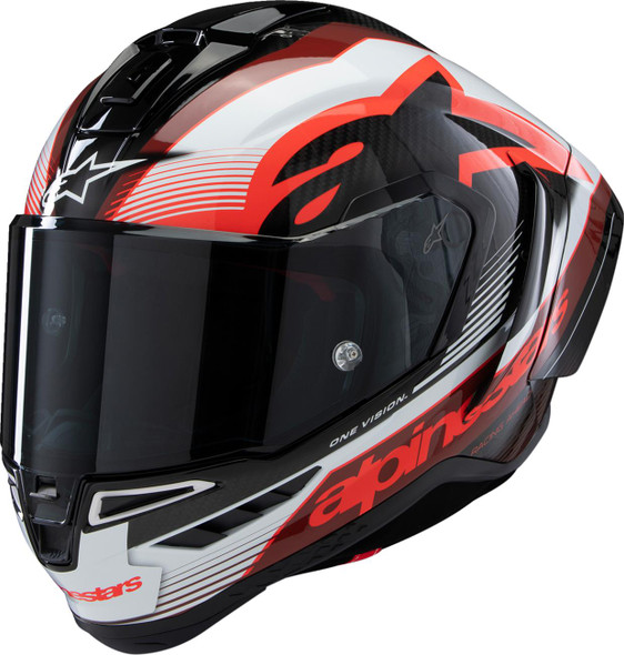  ALPINESTARS Supertech R10 Helmet - Team - Black/Carbon Red/Gloss White - Large 8200224-1352-L 