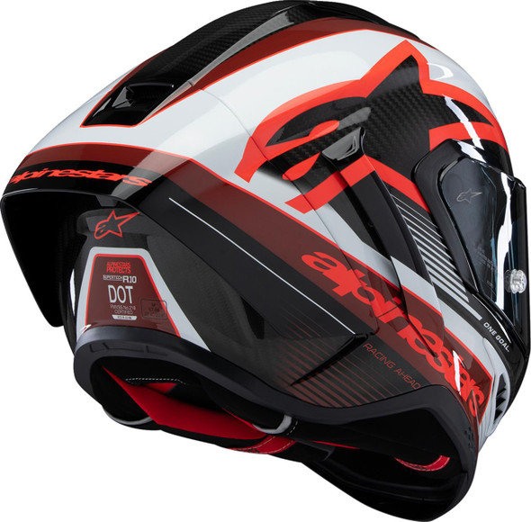  ALPINESTARS Supertech R10 Helmet - Team - Black/Carbon Red/Gloss White - Small 8200224-1352-S 