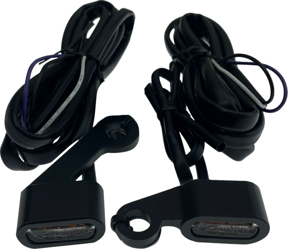 DRAG SPECIALTIES Marker Lights - Matte Black - Amber Lens - '04-'13 XL L22-0236DMBE