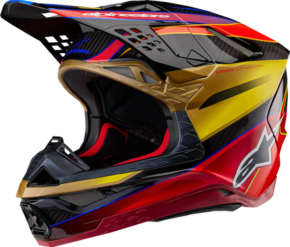 ALPINESTARS Supertech M10 Helmet - Era - MIPS - Gloss Gold/Yellow/Rio Red - Small 8301223-5938-S 
