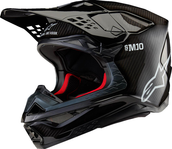 ALPINESTARS Supertech M10 Helmet - Solid - MIPS - Gloss Black Carbon - Medium 8300323-1188-M 