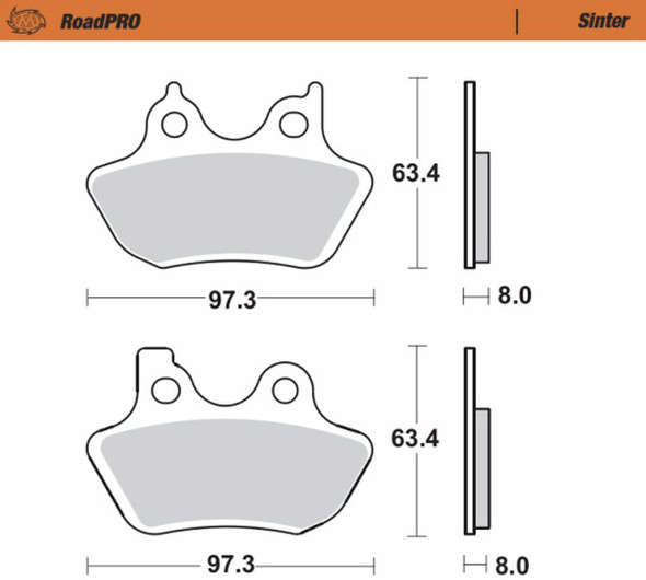  MOTO-MASTER Brake Pads - Sintered Series 411902-PU 
